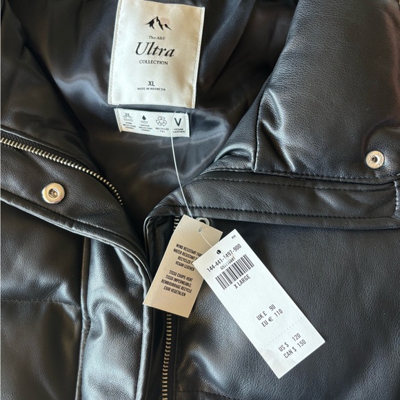 ❄️ Abercrombie & Fitch Vegan Leather Puffer Vest ❄️ 🔖NWT🔖 - Picture 2 of 4